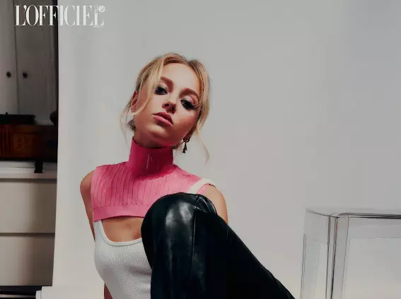 Close up portrait showcasing luminous skin and precision eye makeup by Mandy Dorian