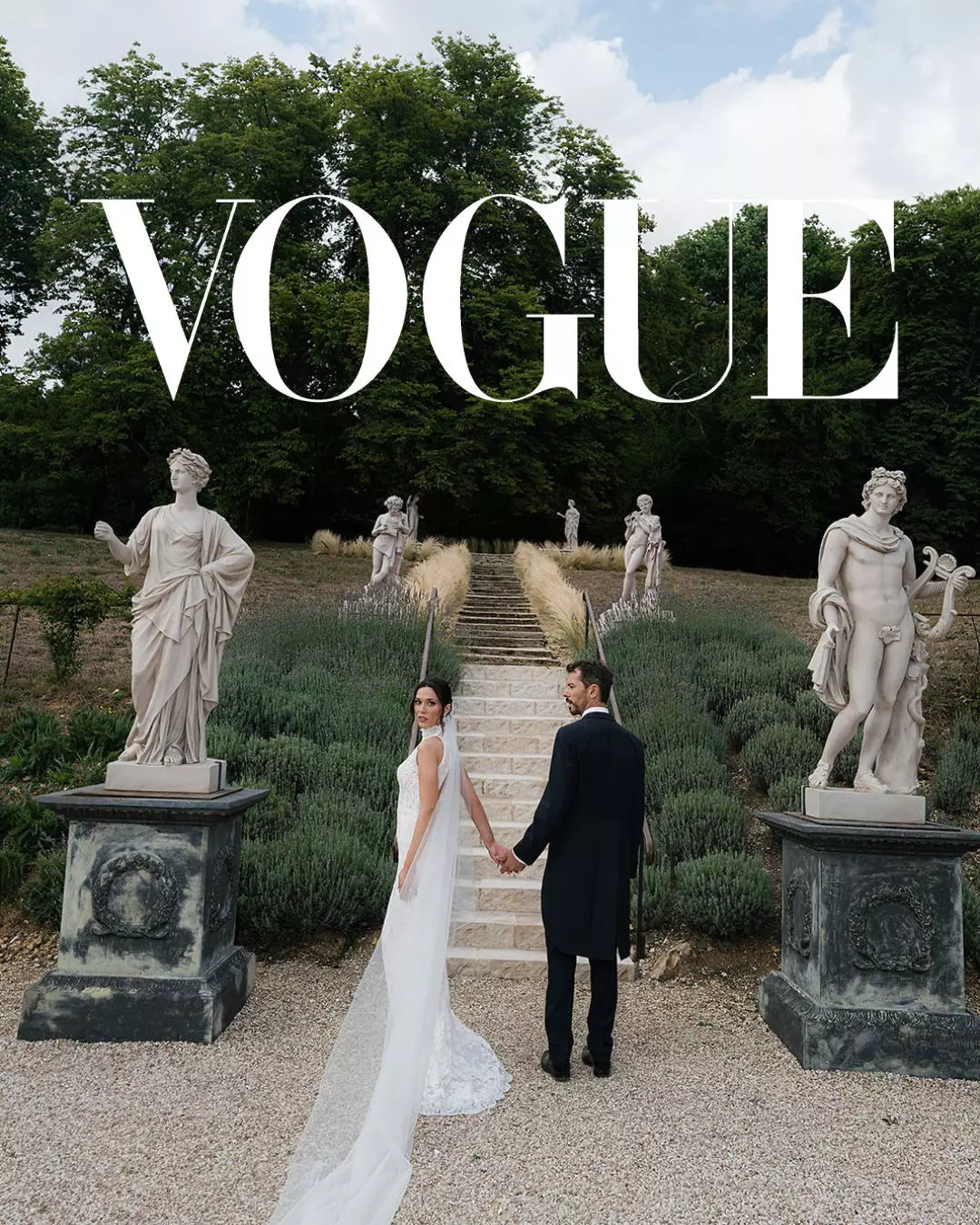 Luxury wedding featured in Vogue highlighting bridal hair and makeup by Mandy Dorian